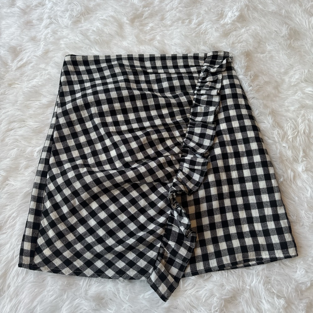 Black and White Checkered Women's Skirt